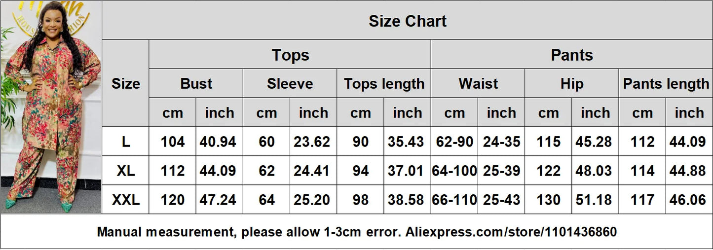 Two Piece Set Clothes for Women African Print Dresses Vacation Outfit 2024 Shirt Pants Suit Dashiki Ankara Turkey Gown Plus Size