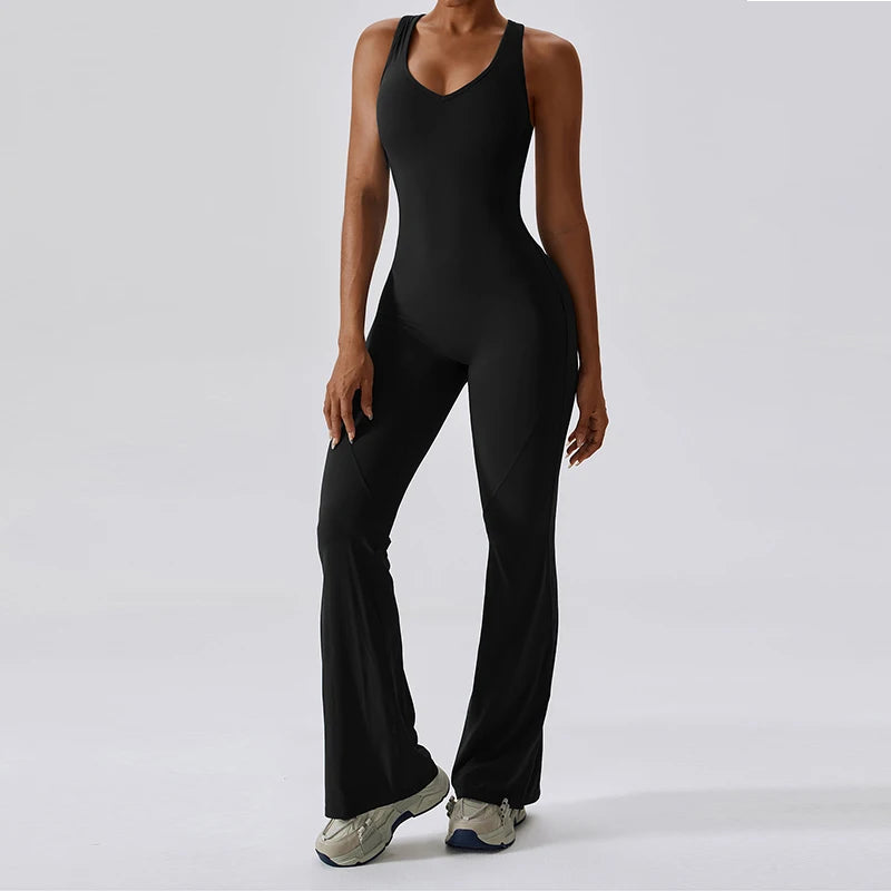 Babs Sexy Back V Jumpsuit Gym Set Women Training Yoga Suit Sportswear Women Sports Jumpsuit Fitness Rompers Stretch Workout Bodysuits