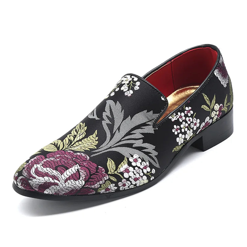 Visco Men's Casual Shoes Men's Comfortable Driving Loafers Light Moccasins Men Retro Embroidery Party Wedding Flats EUR Sizes 38-48