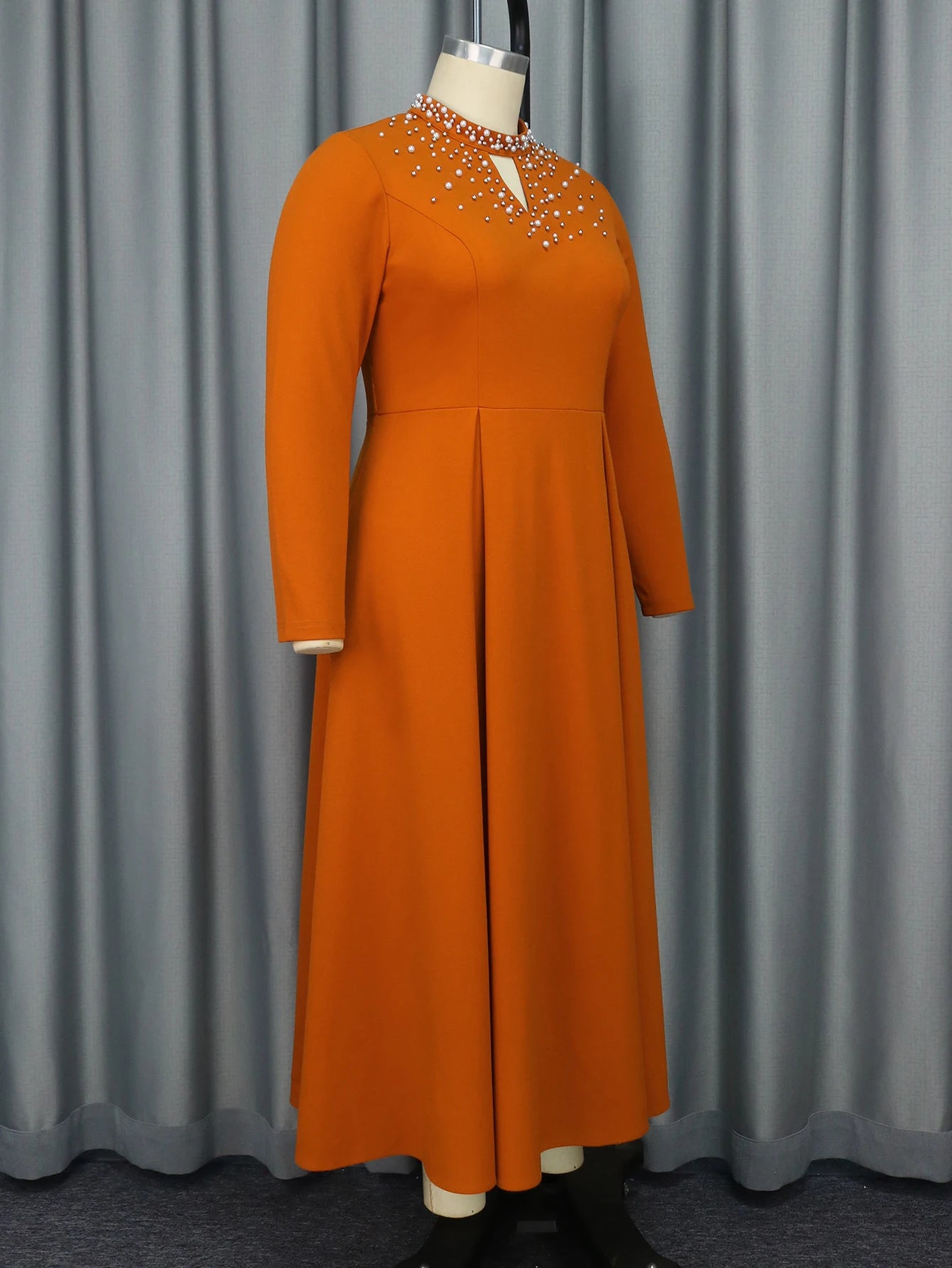 Babs Elegant Church Dresses for Women Long Sleeves A Line with Beading Party Occasion Female Gowns Autumn Winter Event New