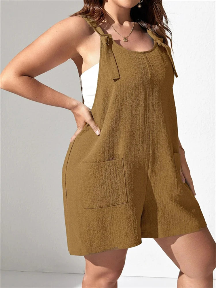 Maxy Plus Size Women Clothing Romper Solid Jumpsuit Slip Corset Sexy Casual Shorts New Style Summer dresses