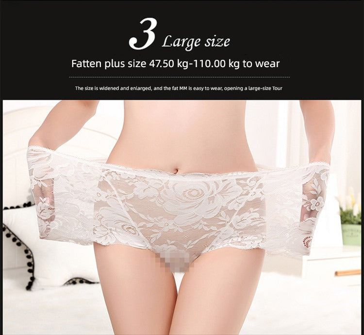 Mercygrace 4-Pack Cotton Crotch Women's Underwear See-through Belly Contracting Lace