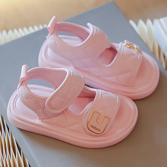 Maxy Summer Sandals For Girls PU Leather Waterproof Beach Sheos For Children Soft-soled Anti-slippery Girl's Sandals Summer Footwear