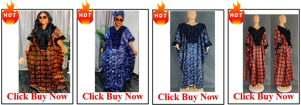 Maxy American Dresses for Women Plus Size Africa Clothes Dashiki Ankara Sequin Outfit Gown Kaftan Muslim Wedding Party Long Dress