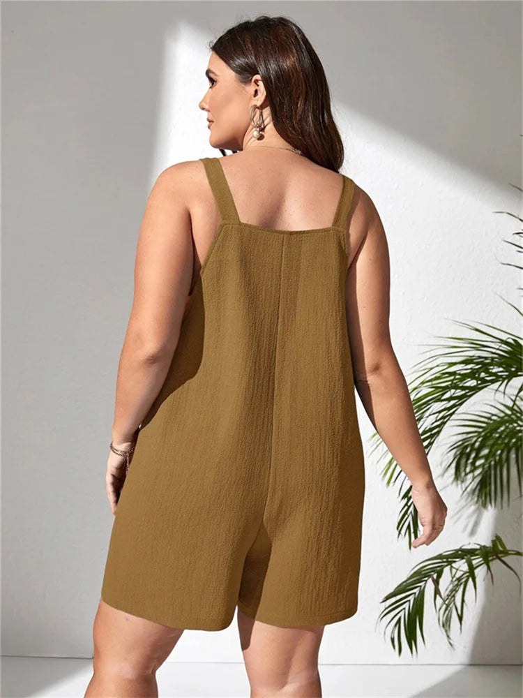 Maxy Plus Size Women Clothing Romper Solid Jumpsuit Slip Corset Sexy Casual Shorts New Style Summer dresses