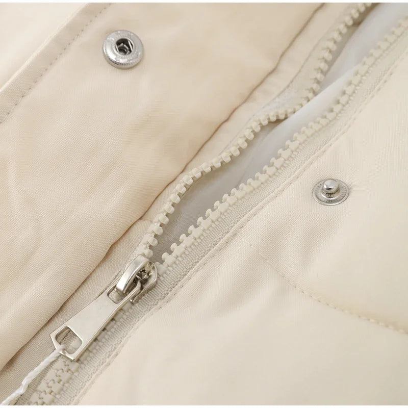 Maxy Thicken Long Coat Women Winter Turtleneck Long Sleeve Loose Midi Female Jacket Fashion Street Zipper Solid Lady Parka Coats