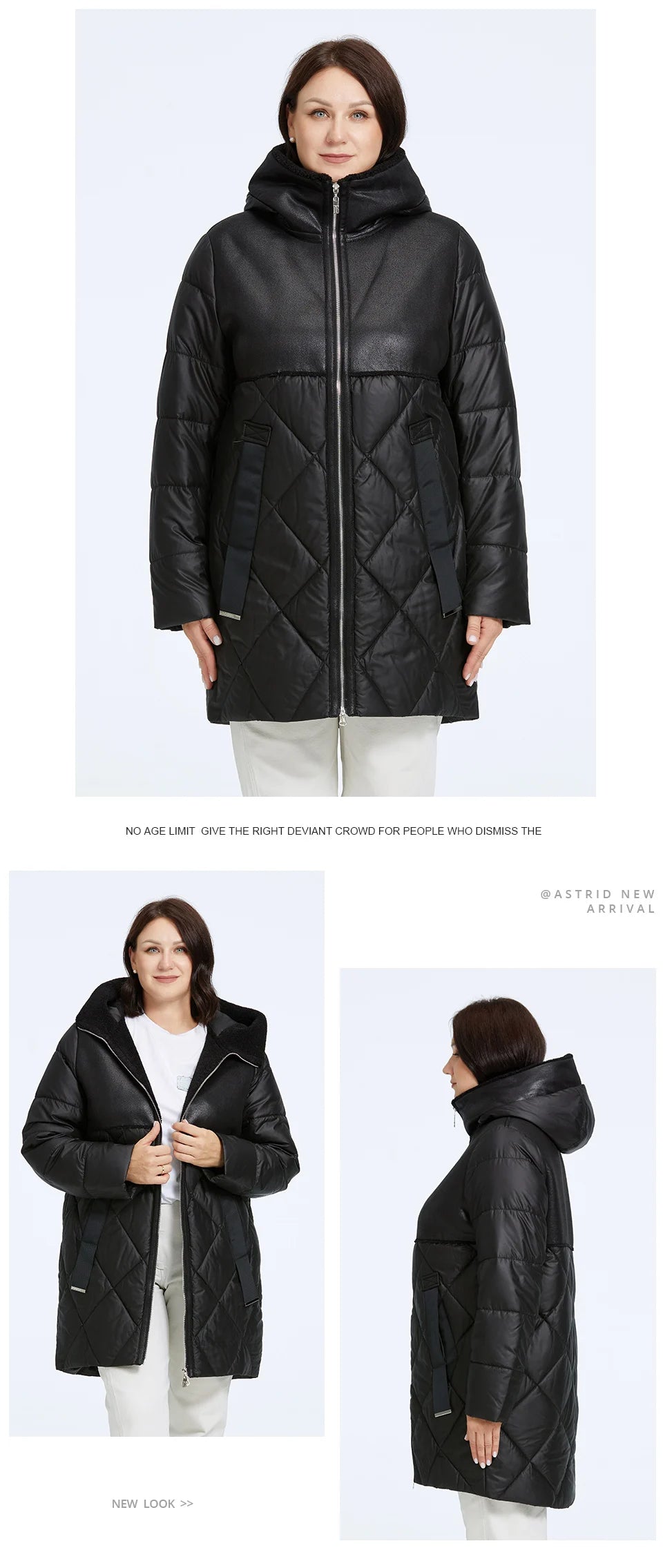 Gacy Women's Winter Jacket 2023 Plus Size Women Parka Long Bio Down Jackets Stitching Design Thick Fleece Hooded Quilted Coat