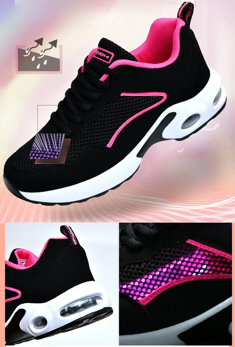 Maxy Women Casual Shoes Mesh Breathable Vulcanized Shoes Woman Autumn Fashion Comfortable Sneakers Women Mesh Casual Sports Sheos