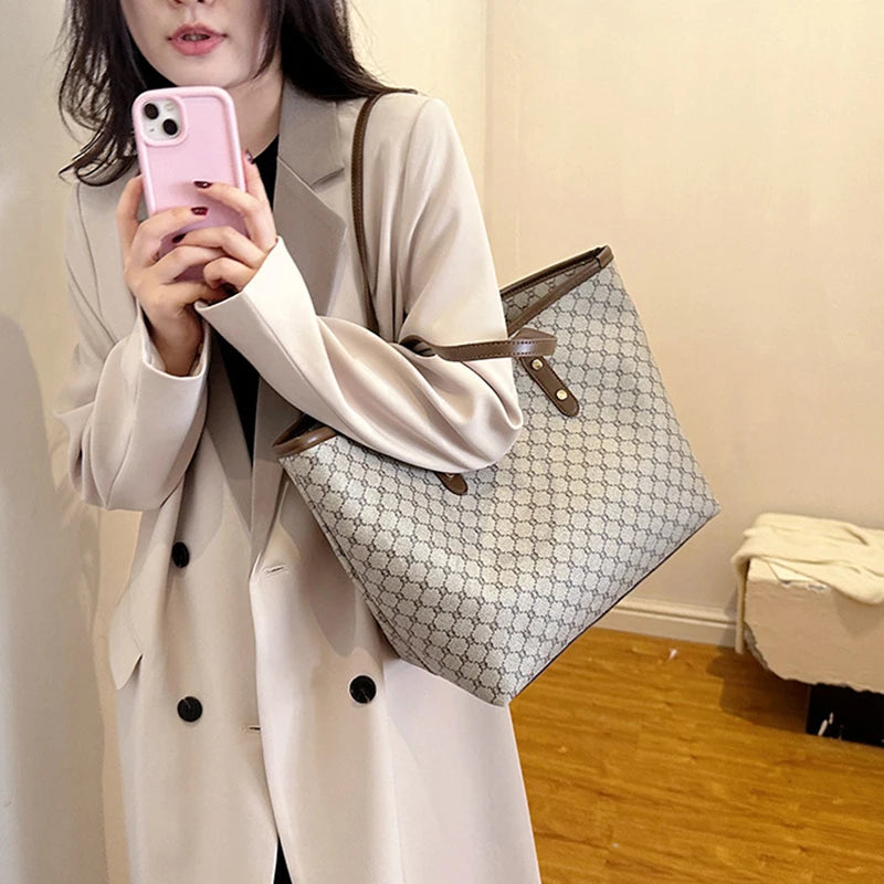 Maxy High End High-capacity Bag for Women, New Trendy Tote Bag, Versatile Commuting Texture Portable Shoulder Bag