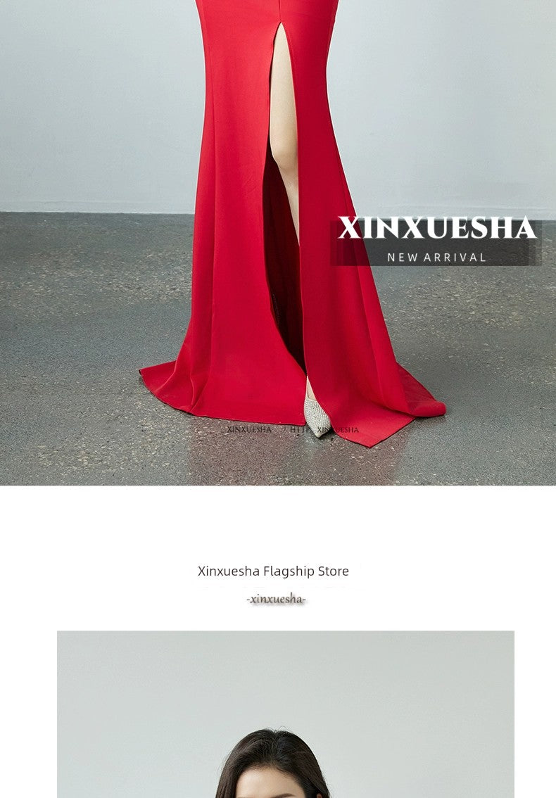 Amay Tied Slim Fit Slimming Banquet Celebrity Same Evening Dress
