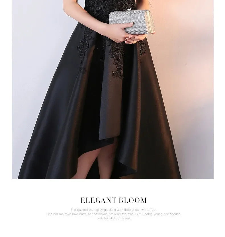 Maxy Evening Dress for Women New Style Simple, Elegant and Elegant Black Long Style Banquet Elegant Host Socialite Dress