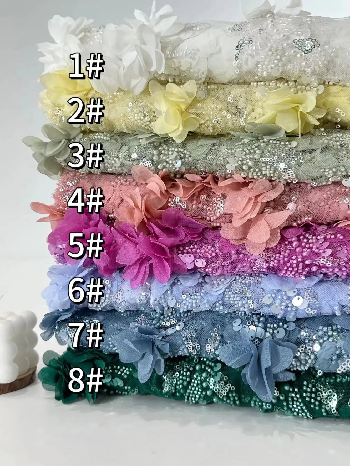 Macy Latest African Lace Fabric 2024 High-Quality Embroidered 3D French Nigerian Lace 5 yards Women's Evening Gown.