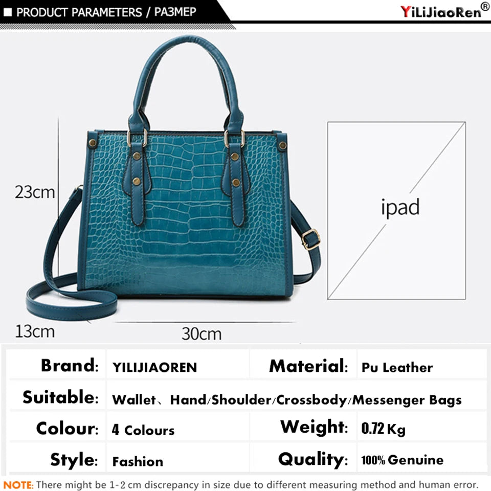 Maxy Luxury Crocodile Pattern Handbag Women Large Tote Shoulder Bags Designer Fashion Alligator Leather Crossbody Bag Ladies Handbags