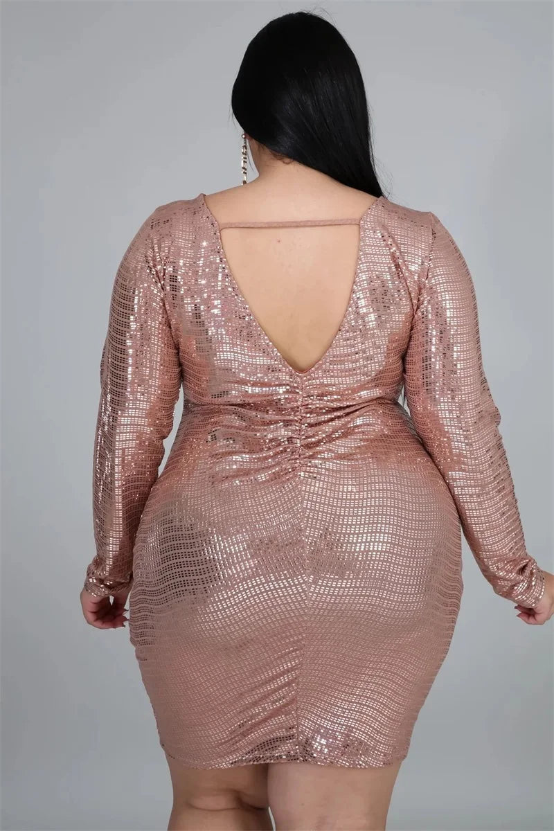 Maxy Plus Size Mermaid Short Mini Evening Dress Full Length Glitter Sequin Robe Sexy Backless Pageant Guest Party Prom Gown.