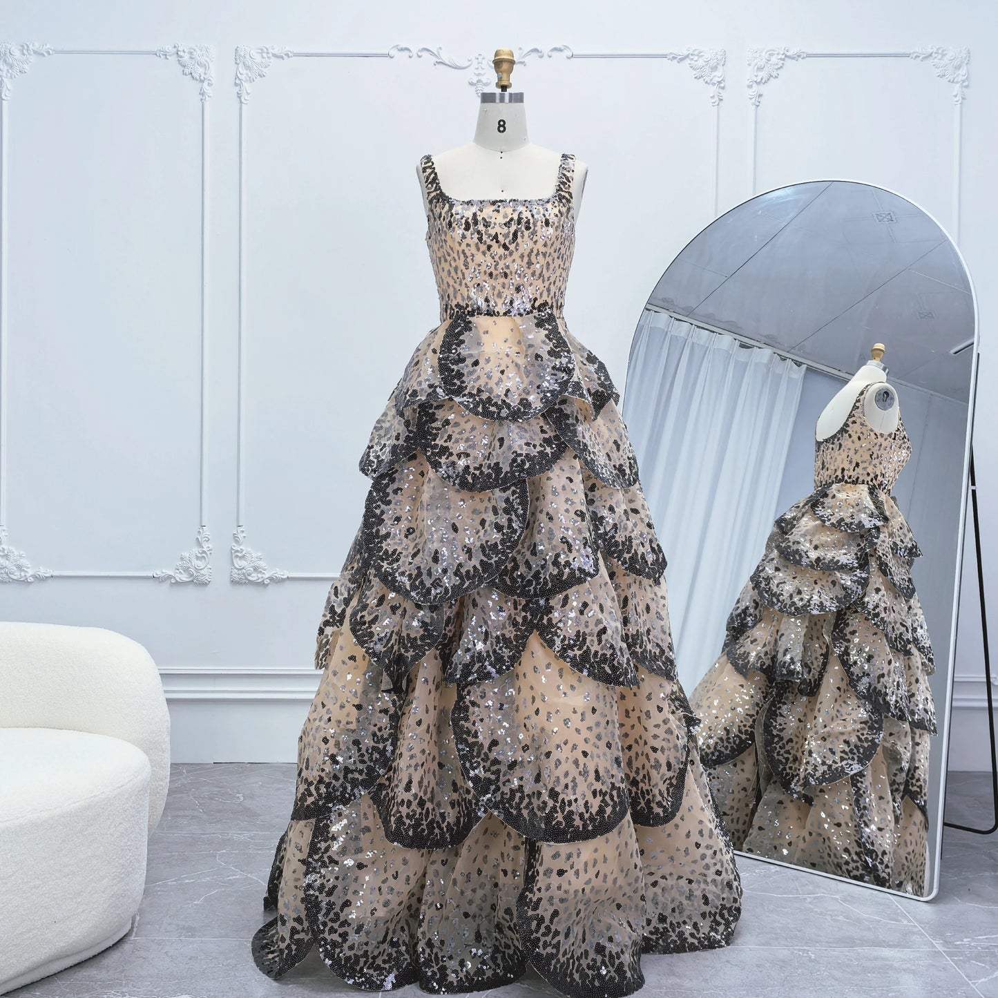 Maxy Collection Pro Luxury Ball Gowns Evening Dresses Tiered Ruffles Wedding Party Dress Customized