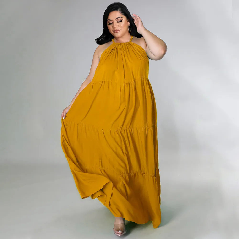 Maxy Women's Dress Plus Size Summer Holiday Clothing Wholesale Sexy Casual Loose Full Length Elegant New Dresses