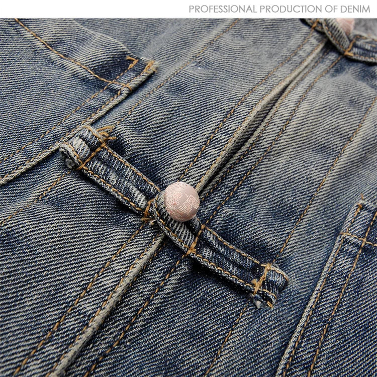 Maxy Natural Fox Fur Collar Rabbit Hair Liner Denim Jacket Women Cowboy Outwear Winter Thick Vintage Slim Short Jeans Jacket Female