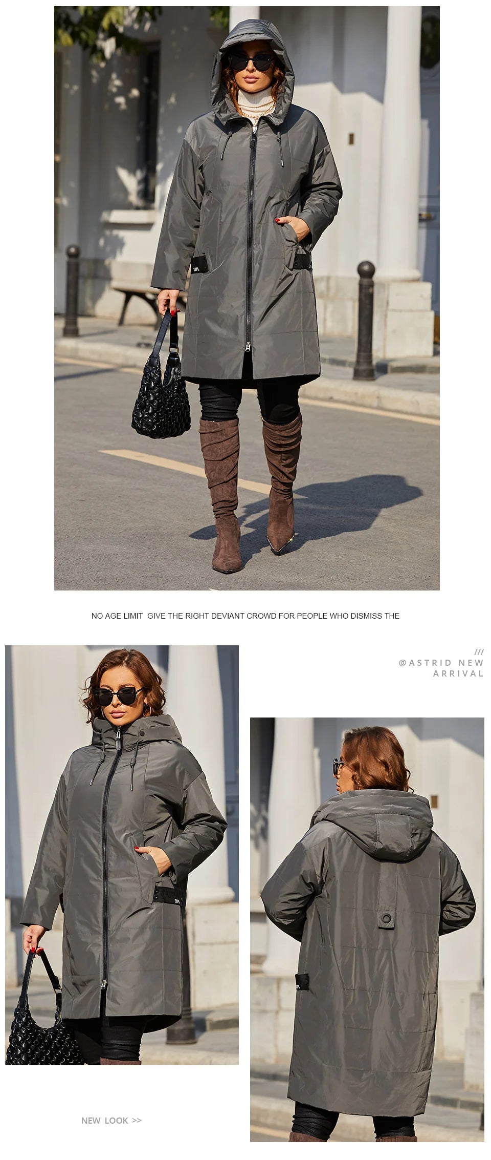 Babs 2024 Spring Women Parkas Plus Size Long Loose Padded Down Coats Hooded Women's Jacket Fashion Outerwear Quilted AM-7561