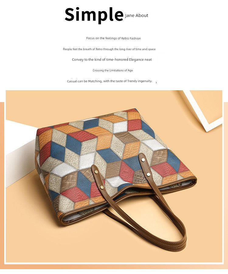Maxy Texture Soft Leather Big Bag Female Spring/Summer New Arrival Large Capacity Shoulder Bag Fancy Tote Versatile Handbag
