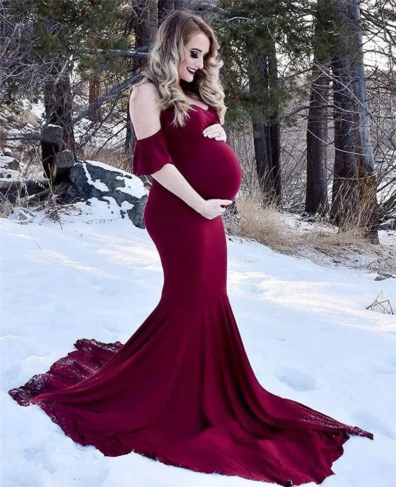 Elegant Maternity Gown Lace Macy Dress Pregnant Women Clothes Photography Pregnancy Dress Maternity Dresses for Photo Shoot