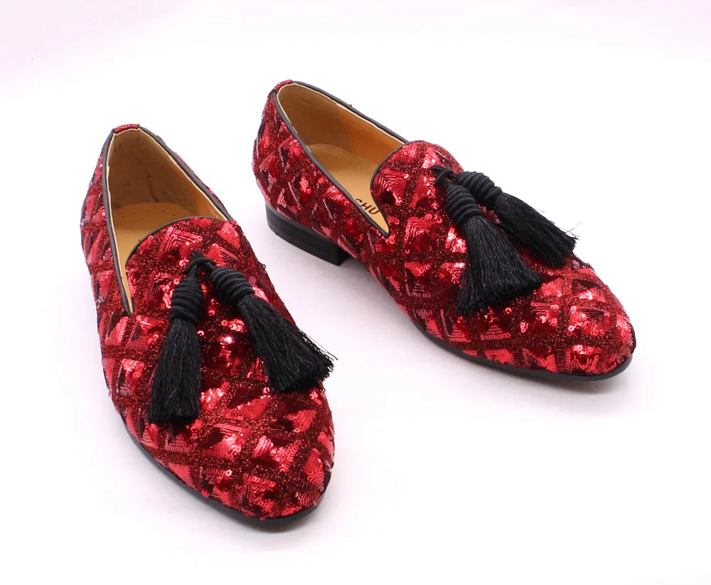 Maxy Fashion Designer Spring Summer Men's Tassel Loafers Wedding Casual Shoes Black Red Luxury Brand Men's Dress Fashion Shoes for Men