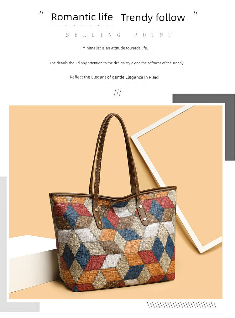Maxy Texture Soft Leather Big Bag Female Spring/Summer New Arrival Large Capacity Shoulder Bag Fancy Tote Versatile Handbag