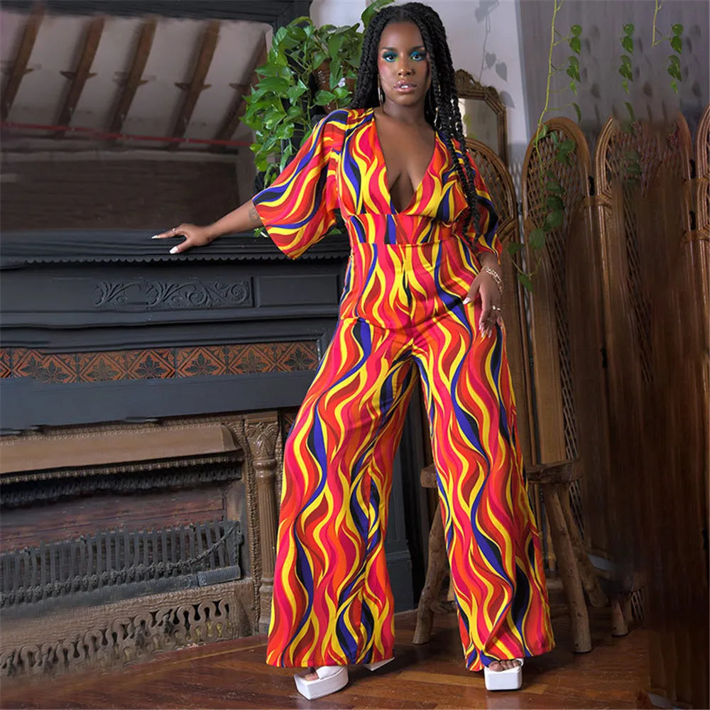 Maxy Plus Size Jumpsuit Women Clothing Casual Tank Slip Wide Leg One Piece Outfit Summer Fashion Romper