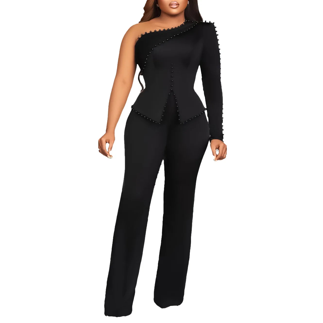 Macy Wear For Women 2 Piece Sets Beaded Top And Straight Pants Suit Two-piece Party Lady Matching Sets Africa Clothes Outfits