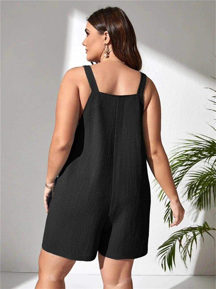 Maxy Plus Size Women Clothing Romper Solid Jumpsuit Slip Corset Sexy Casual Shorts New Style Summer dresses