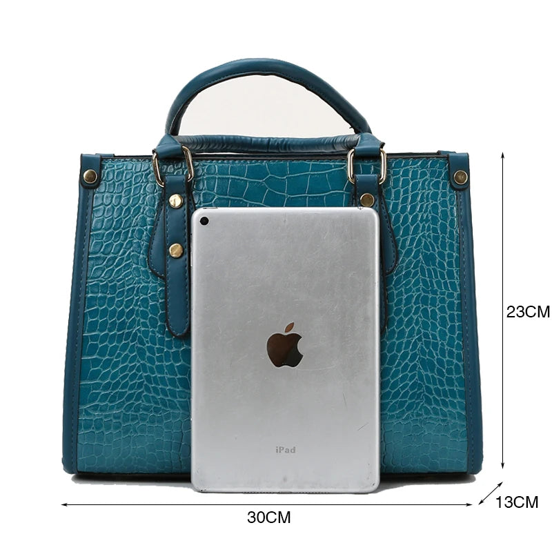 Maxy Luxury Crocodile Pattern Handbag Women Large Tote Shoulder Bags Designer Fashion Alligator Leather Crossbody Bag Ladies Handbags