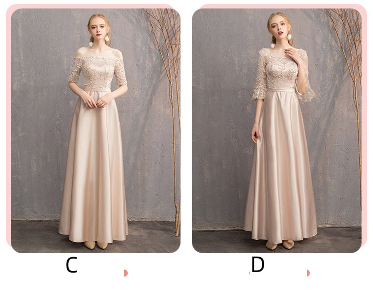 Maxy Bridesmaid Babs Dress Women 2024 New High Sense Niche Banquet Student Choir Performance Sisters Skirt Long Evening dress