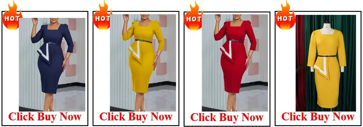 Gracy Dresses for Women Autumn Elegant African 3/4 Sleeve Polyester Party Wedding O-neck Midi Dress Fashion African Clothing