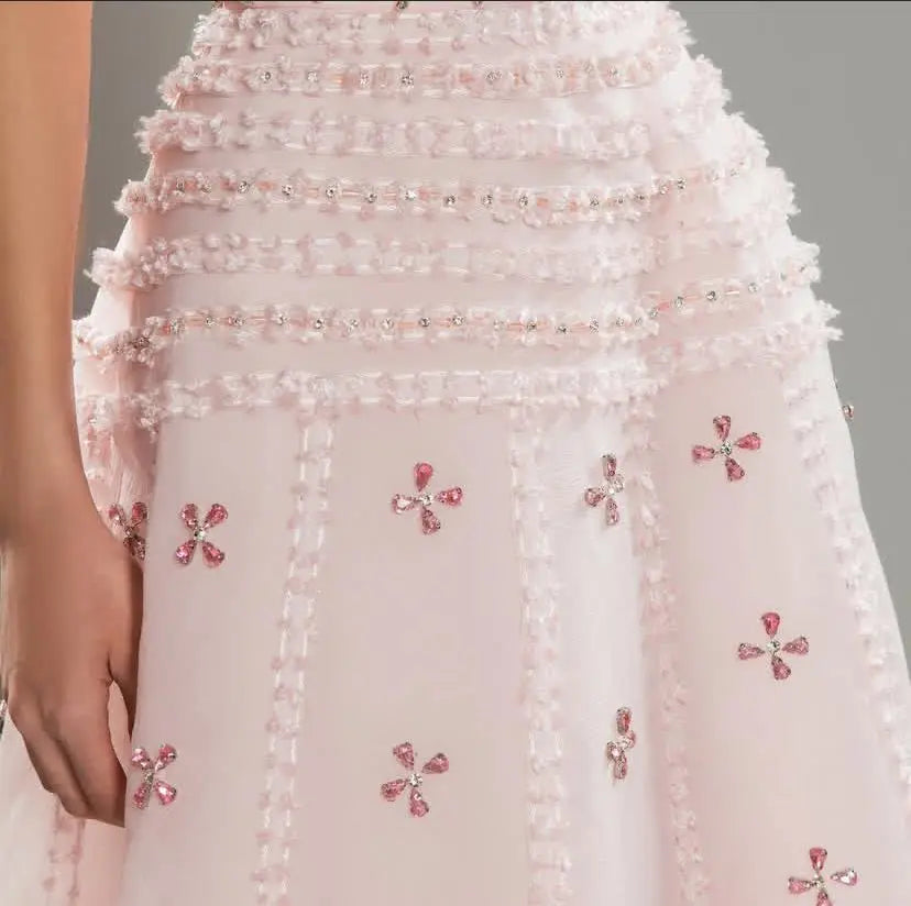Maxy Customized Strapless Floor Length Crystal Beads The Latest Models Luxurious Evening Dresses Formal Dress