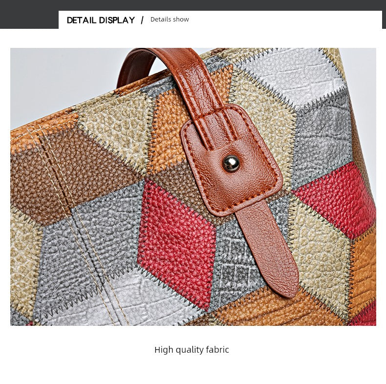 Maxy New Arrival Fashion Middle-Aged Soft Leather Print Big Bag