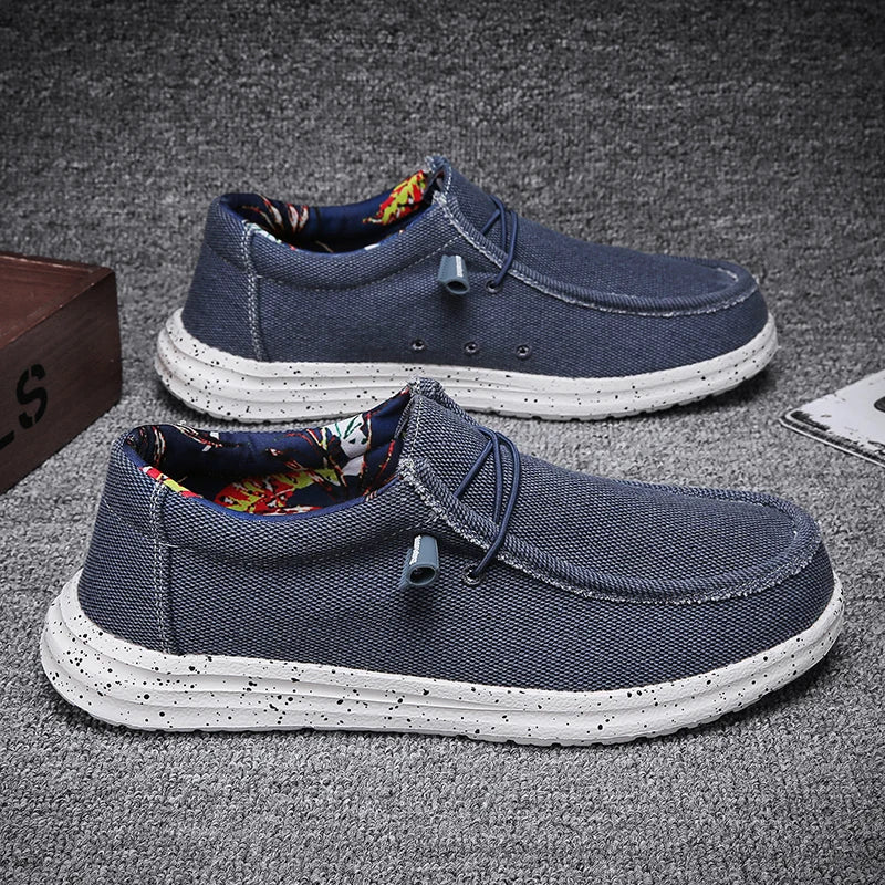 Visco Summer Men Shoes Comfortable Breathable Lightweight Casual Walking Shoes Outdoor Sports Canvas Lazy Shoes Big Size Sneakers Men