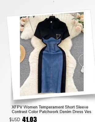 Amay Women's Temperament Puff Long Sleeve Hanging Neck Split Metal Pleated Dress Y2k Fashion Tide Spring Summer