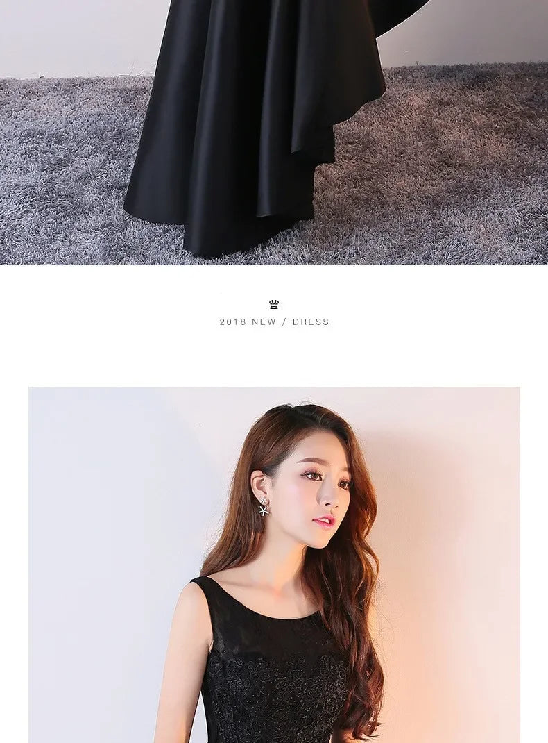 Maxy Evening Dress for Women New Style Simple, Elegant and Elegant Black Long Style Banquet Elegant Host Socialite Dress