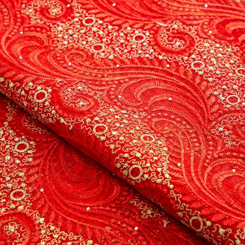 Macy French Mesh Lace Fabric with Rhinestones High Quality African Stones Lace Fabric Nigerian Lace for Women Party Dresses