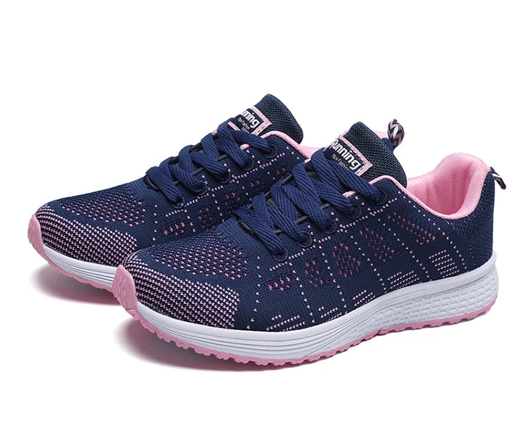 Macy New Fashion Sneakers For Women Walking Soft Sneakers Women Mesh Fabric Lace Up Female Footwear Shoes For Women