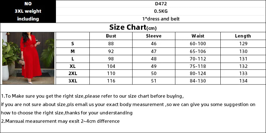 Macy Dresses For Women Autumn New V-neck Fashion Elegant Pleated Dress Robe Femme African Clothing Midi Dress Party