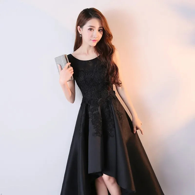 Maxy Evening Dress for Women New Style Simple, Elegant and Elegant Black Long Style Banquet Elegant Host Socialite Dress