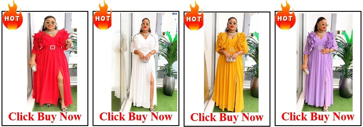 Maxy Plus Size African Dresses for Women L-4XL Autumn Fashion Africa Long Sleeve V-neck Long Maxy Dress Gowns Outfits Africa Clothing