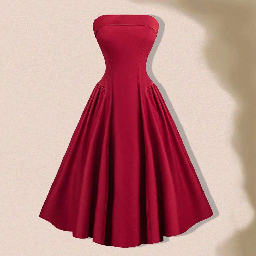 Maxy Plus Size Women's Summer New Sleeveless Breasted Sexy Evening Dresses Dresses Polyester Material