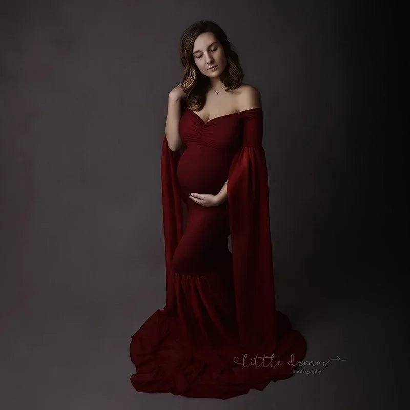 Elegant Maternity Gown Lace Macy Dress Pregnant Women Clothes Photography Pregnancy Dress Maternity Dresses for Photo Shoot