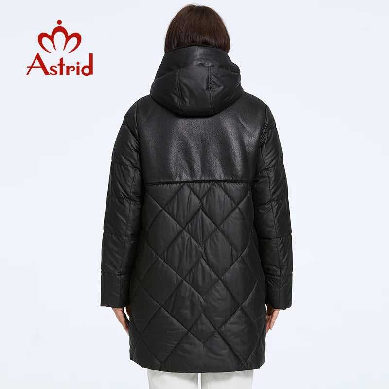 Gacy Women's Winter Jacket 2023 Plus Size Women Parka Long Bio Down Jackets Stitching Design Thick Fleece Hooded Quilted Coat