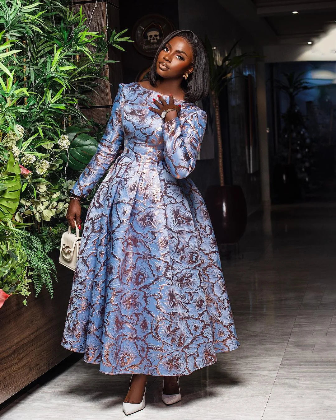 Babs Elegant Dresses for Women Plus Size Turkey Wedding Evening Party Dress Dashiki Ankara Outfits Robe Africa Clothing