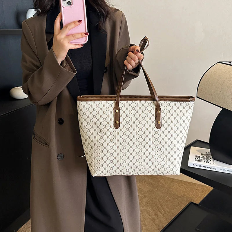 Maxy High End High-capacity Bag for Women, New Trendy Tote Bag, Versatile Commuting Texture Portable Shoulder Bag