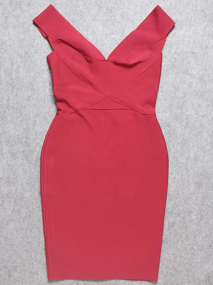 Sexy Plunge V Orange Vintage Elegant Bandage Dress 2023 Women Summer Party Tight Party Dress Bodycon Ladies White Vestido
