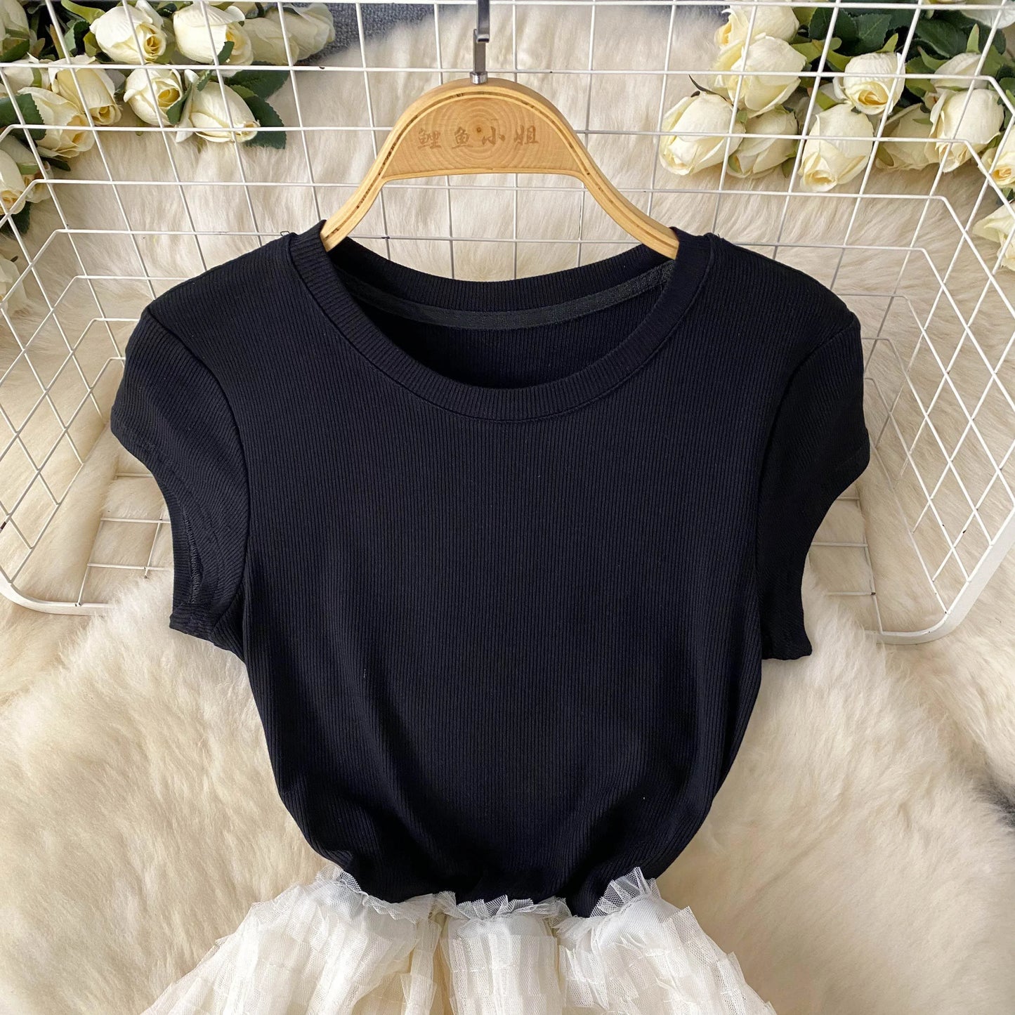 Maxy Fairycore Fashion Newest Chic Dresses Women O-Neck Short Sleeve Mesh Splice Design Vacation Summer Cake Long Dress