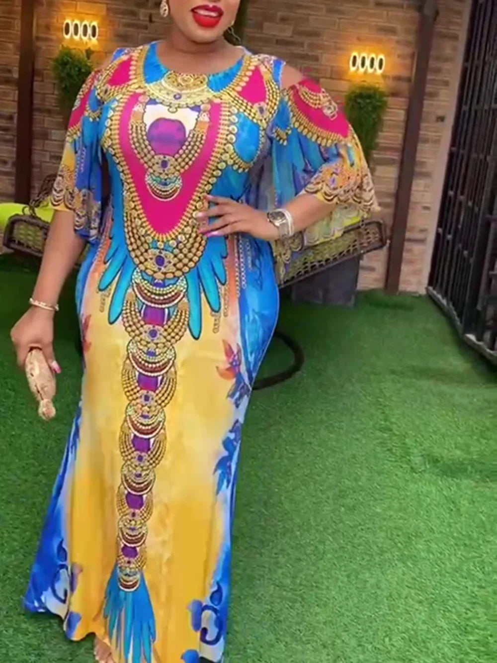 Babs Elegant African Dresses for Women New Spring Africa Clothing Plus Size Evening Party Long Dress Dashiki Ankara Outfits Gown